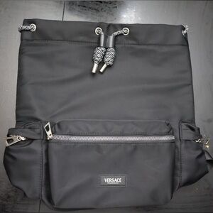 Versace Black Nylon Backpack